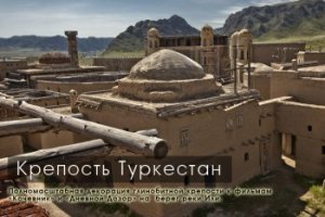 Крепость-декорация Туркестан в каньоне реки Или